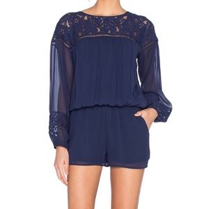 Joie Dark Navy Blue Jevin Silk Romper